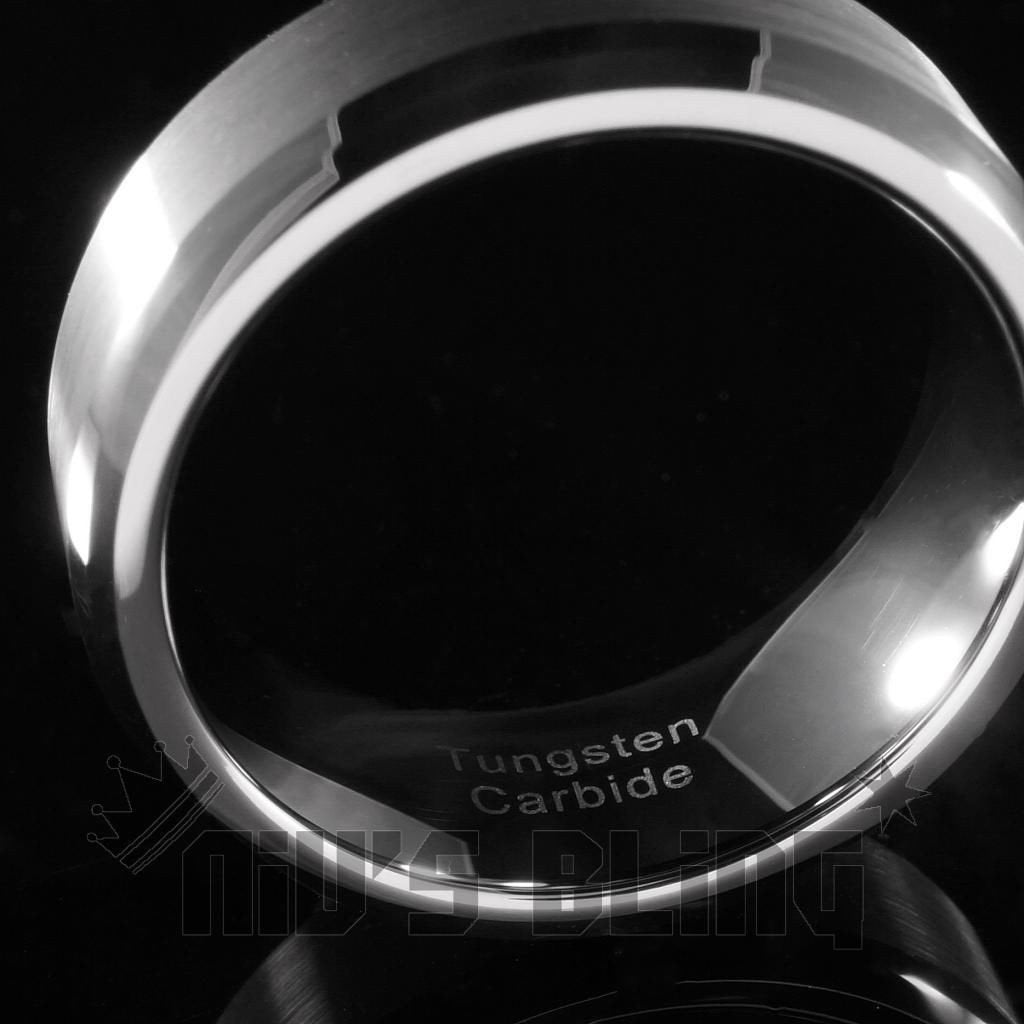 Silver Brushed Tungsten Carbide Ring 8MM