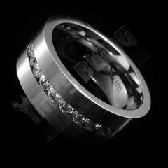 Titanium 9 CZ Stone Ring