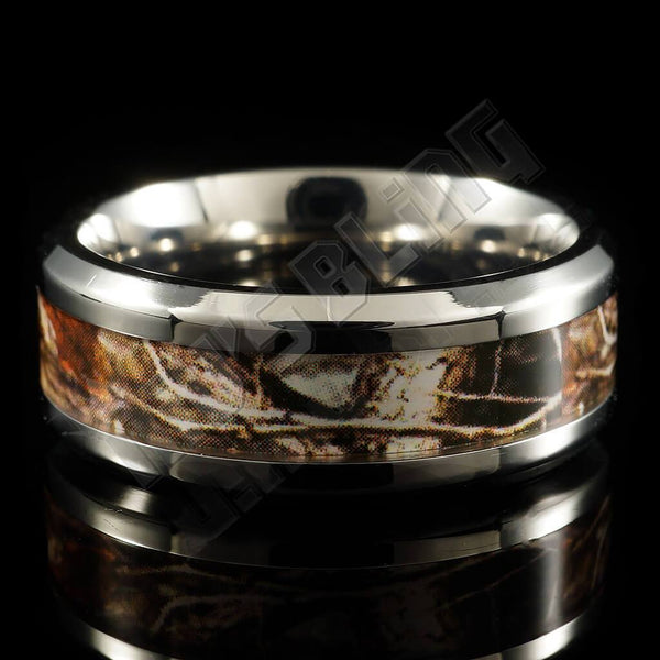 Titanium Realtree Camo Inlay Ring – Niv's Bling