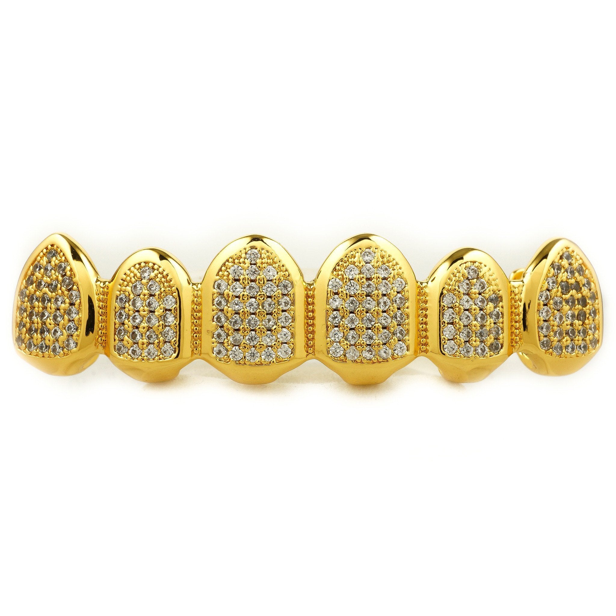 18k Gold Micro Pave Top Bottom Grillz