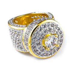 18K Rhodium Gold Iced CZ Micro Pavé Ring