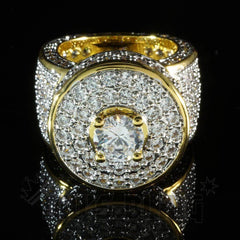 18K Rhodium Gold Iced CZ Micro Pavé Ring