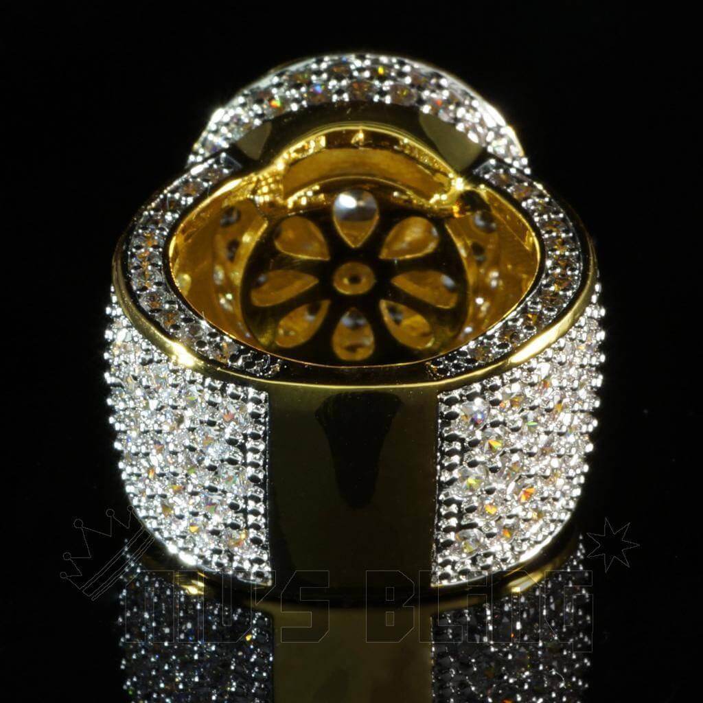 18K Rhodium Gold Iced CZ Micro Pavé Ring